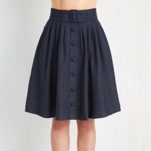 ModCloth Retro Vintage Style Navy Wool blend Skirt